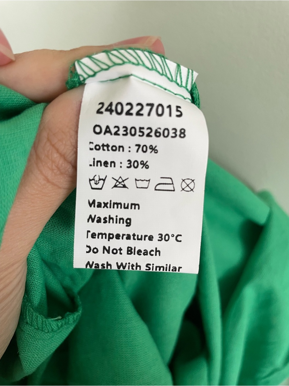 Commense Bright Green Set Vaca Set Size L Cotton Linen Set - Picture 6 of 10